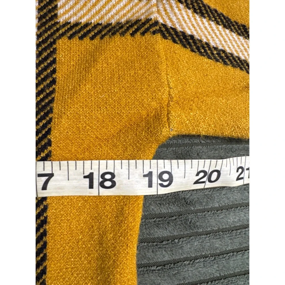 Tahari Yellow Plaid Mock Neck Long Sleeve‎ Sweater Top Women's Size S